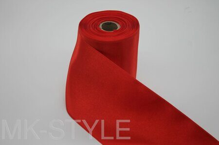 Атласная лента двухсторонняя 118 мм. (11,8 см.) - красная