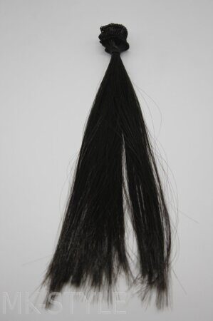 Волосы/трессы для кукол (прямые) - чёрные