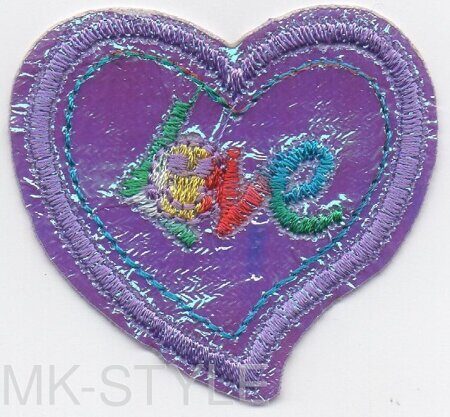 Термоаппликации "Сердечки" - фиолетовый хамелеон