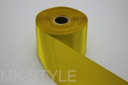 Атласная лента двухсторонняя 65 мм. (6,5 см.) - жёлтая
