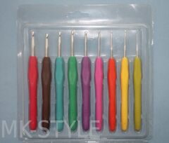 Крючки вязальные с резиновой ручкой (набор: 2; 2,5; 3; 3,5; 4; 4,5; 5; 5,5; 6 мм)