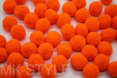 Помпоны для рукоделия (d - 2,5 см.) - оранжевые