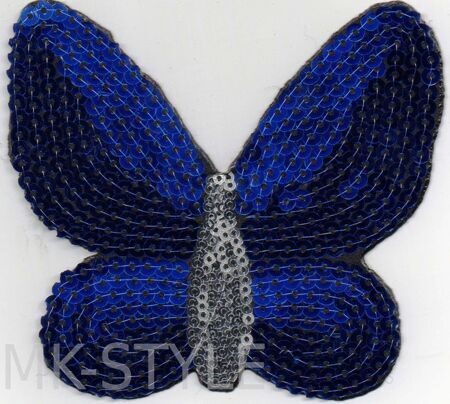 Пришивная аппликация "Бабочка Синяя" - 11 х 10 см.