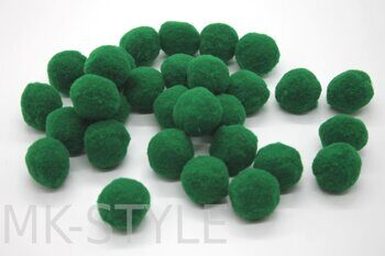 Помпоны для рукоделия (d - 3 см.) - зелёные