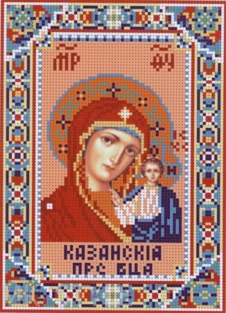 Рисунок - схема на ткани для вышивания бисером (Казанская)