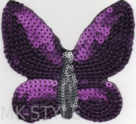 Пришивная аппликация "Бабочка Фиолетовая" - 11 х 10 см.
