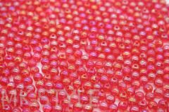 Бусины из акрилового пластика перламутровые (красные), d-6 мм.